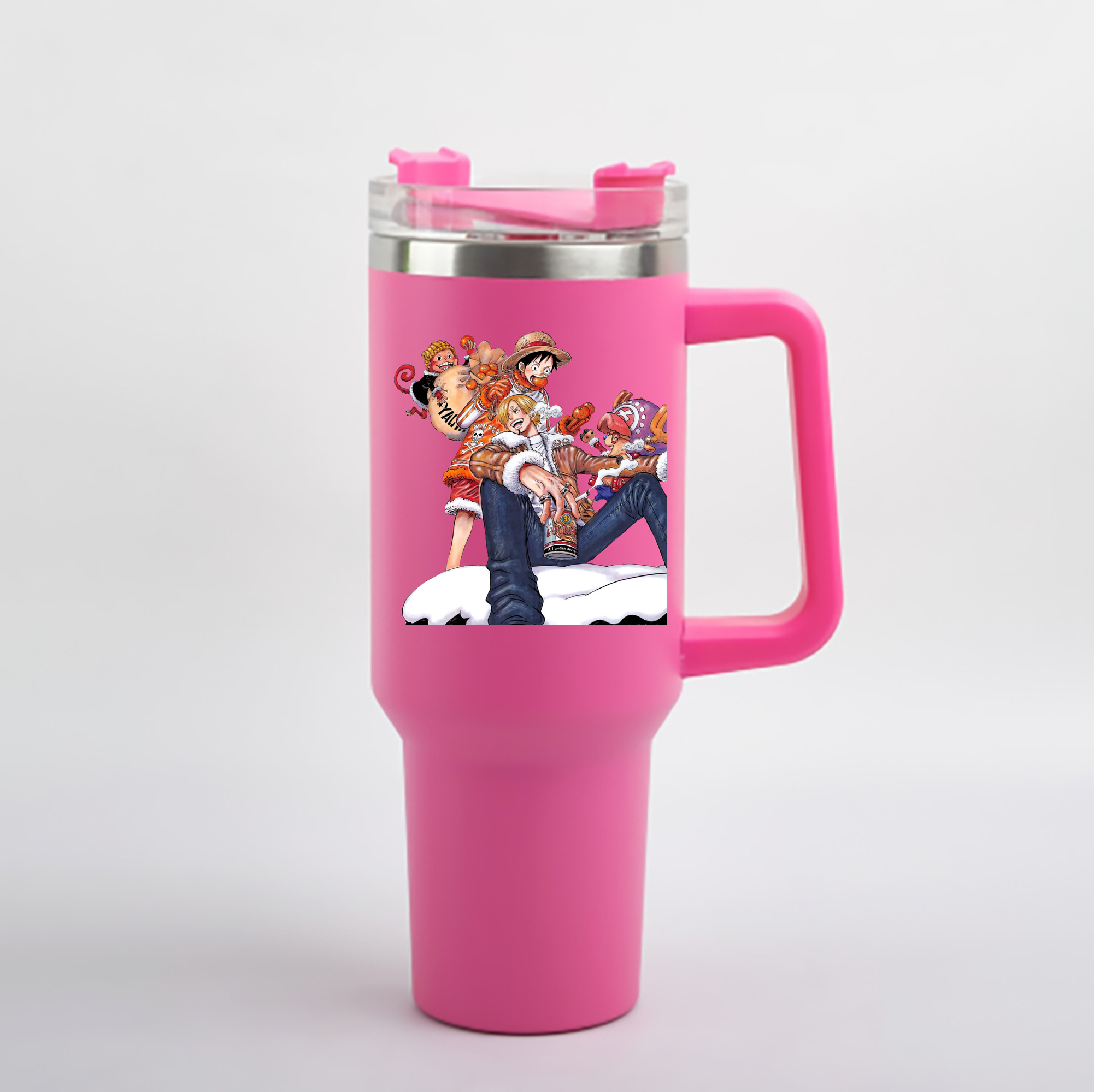 ワンピース サンジ ONE PIECE Sanji 1200mL車用タンブラー - クリスタルステッカー（プラスチックストロー付き）
